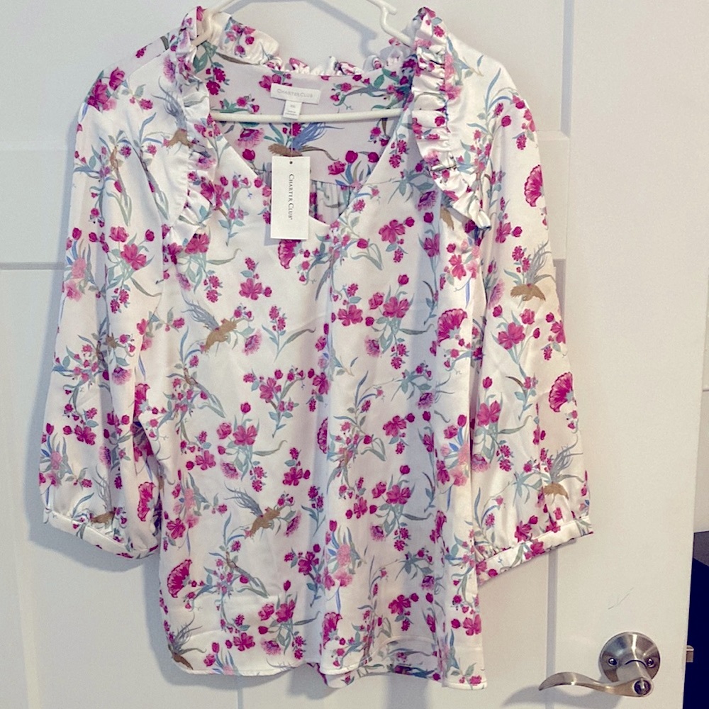 CHARTER CLUB SZ XXL NWT POLY/SPANDEX BLOUSE